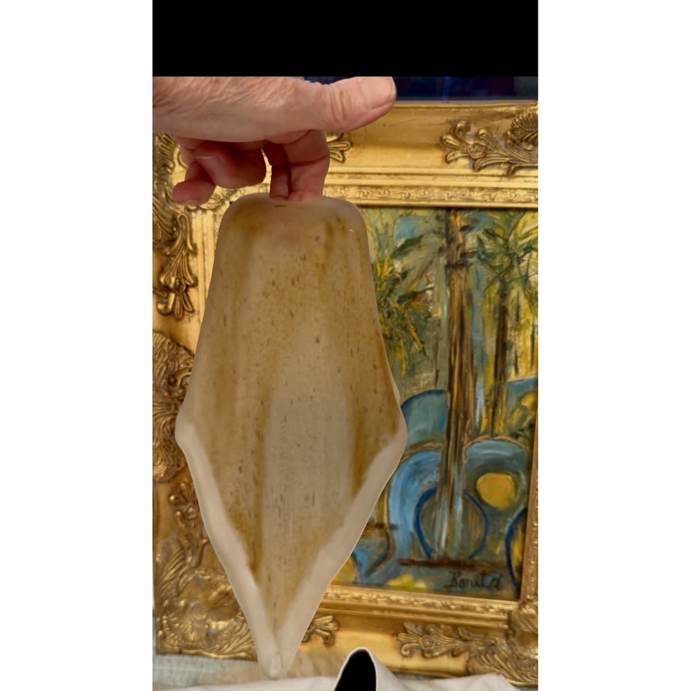 Antique Art Nouveau Deco  Art glass Frosted  Shade sand finish inside Murano?